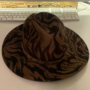 Custom hand painted 100% wool hat.